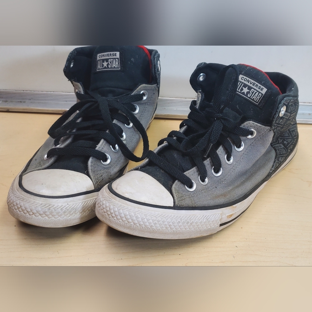 Converse All Star Black/Grey Mens Shoes Size 9.5.